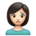 WhatsApp里的女人皱眉：浅肤色emoji表情