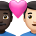 苹果系统里的情侣: 男人男人较深肤色较浅肤色emoji表情