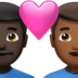 苹果系统里的情侣: 男人男人较深肤色中等-深肤色emoji表情