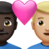 苹果系统里的情侣: 男人男人较深肤色中等-浅肤色emoji表情