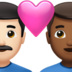 苹果系统里的情侣: 男人男人较浅肤色中等-深肤色emoji表情