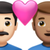 苹果系统里的情侣: 男人男人较浅肤色中等肤色emoji表情