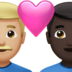 苹果系统里的情侣: 男人男人中等-浅肤色较深肤色emoji表情