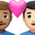 苹果系统里的情侣: 男人男人中等肤色较浅肤色emoji表情