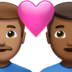 苹果系统里的情侣: 男人男人中等肤色中等-深肤色emoji表情