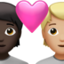 苹果系统里的情侣: 成人成人较深肤色中等-浅肤色emoji表情