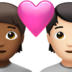 苹果系统里的情侣: 成人成人中等-深肤色较浅肤色emoji表情