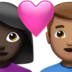 苹果系统里的情侣: 女人男人较深肤色中等肤色emoji表情