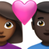 苹果系统里的情侣: 女人男人中等-深肤色较深肤色emoji表情