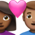 苹果系统里的情侣: 女人男人中等-深肤色中等肤色emoji表情