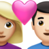 苹果系统里的情侣: 女人男人中等-浅肤色较浅肤色emoji表情