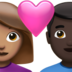 苹果系统里的情侣: 女人男人中等肤色较深肤色emoji表情