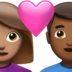 苹果系统里的情侣: 女人男人中等肤色中等-深肤色emoji表情