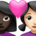 苹果系统里的情侣: 女人女人较深肤色较浅肤色emoji表情