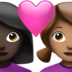 苹果系统里的情侣: 女人女人较深肤色中等肤色emoji表情