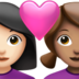 苹果系统里的情侣: 女人女人较浅肤色中等肤色emoji表情