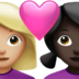 苹果系统里的情侣: 女人女人中等-浅肤色较深肤色emoji表情