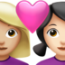 苹果系统里的情侣: 女人女人中等-浅肤色较浅肤色emoji表情