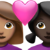 苹果系统里的情侣: 女人女人中等肤色较深肤色emoji表情