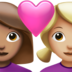 苹果系统里的情侣: 女人女人中等肤色中等-浅肤色emoji表情