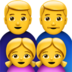 苹果系统里的家庭：男人，男人，女孩，女孩emoji表情