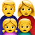 苹果系统里的家庭：男人，女人，女孩，男孩emoji表情