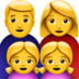 苹果系统里的家庭：男人，女人，女孩，女孩emoji表情