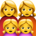 苹果系统里的家庭：女人，女人，女孩，女孩emoji表情
