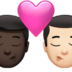 苹果系统里的亲吻: 男人男人较深肤色较浅肤色emoji表情