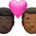 苹果系统里的亲吻: 男人男人较深肤色中等-深肤色emoji表情