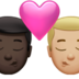 苹果系统里的亲吻: 男人男人较深肤色中等-浅肤色emoji表情