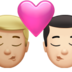 苹果系统里的亲吻: 男人男人中等-浅肤色较浅肤色emoji表情