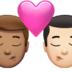 苹果系统里的亲吻: 男人男人中等肤色较浅肤色emoji表情