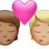 苹果系统里的亲吻: 成人成人中等肤色中等-浅肤色emoji表情