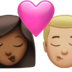 苹果系统里的亲吻: 女人男人中等-深肤色中等-浅肤色emoji表情