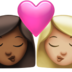 苹果系统里的亲吻: 女人女人中等-深肤色中等-浅肤色emoji表情