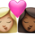 苹果系统里的亲吻: 女人女人中等-浅肤色中等-深肤色emoji表情