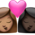 苹果系统里的亲吻: 女人女人中等肤色较深肤色emoji表情