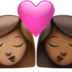 苹果系统里的亲吻: 女人女人中等肤色中等-深肤色emoji表情