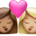苹果系统里的亲吻: 女人女人中等肤色中等-浅肤色emoji表情