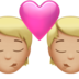 苹果系统里的亲吻: 中等-浅肤色emoji表情