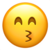 苹果系统里的用微笑的眼睛亲吻脸emoji表情