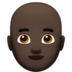 苹果系统里的男士：深色肤色，秃顶emoji表情