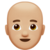 苹果系统里的男士：中浅肤色，秃顶emoji表情