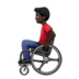 苹果系统里的坐在手动轮椅上的男人：深色肤色emoji表情