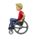 苹果系统里的手动轮椅男：中浅肤色emoji表情