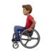 苹果系统里的手动轮椅男：中等肤色emoji表情