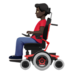 苹果系统里的坐电动轮椅的男人：深色肤色emoji表情