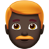 苹果系统里的男士：深色肤色，红色头发emoji表情