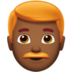 苹果系统里的男士：中黑肤色，红发emoji表情